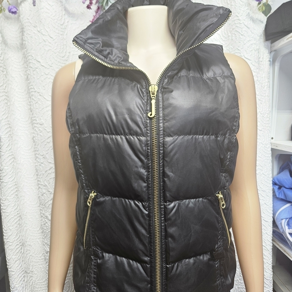 Juicy Couture Black Puffer Vest with Gold Zipper